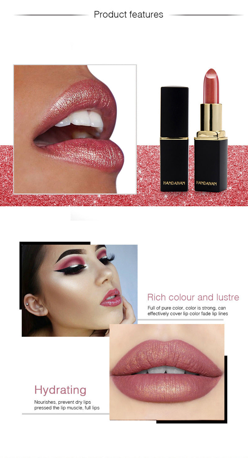 Shiny Metallic Lipstick Pearlescent Color Temperature Change Lipstick Gilt Lipstick Shiny Metallic Lipstick Pearlescent Color Temperature Change Lipstick Gilt Lipstick